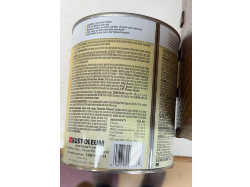 Zinsser Bulls Eye Shellac Finish & Sealer, Clear Transparente, 32 fl oz