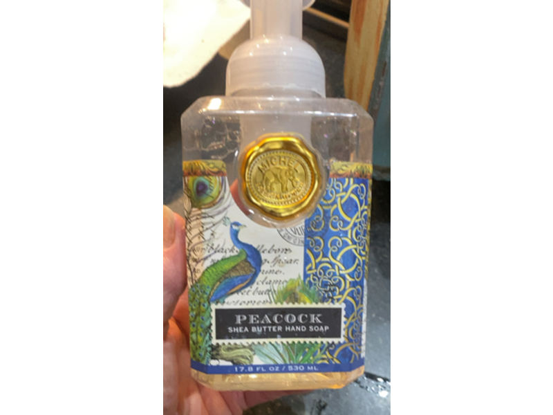 Michel Design Works Peacock Shea Butter Foaming Hand Soap, Blue Lotus, 17.8 fl oz/530 mL