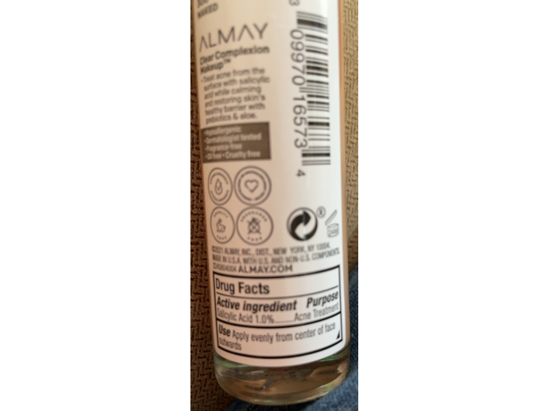Almay Clear Complexion Makeup Foundation, 300 Naked, 1 fl oz/30 mL