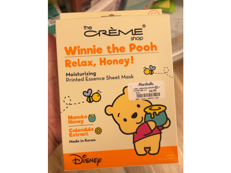 The Cream Shop Moisturizing Printed Essence Sheet Mask, Honey, 2.65 oz/1.75 g