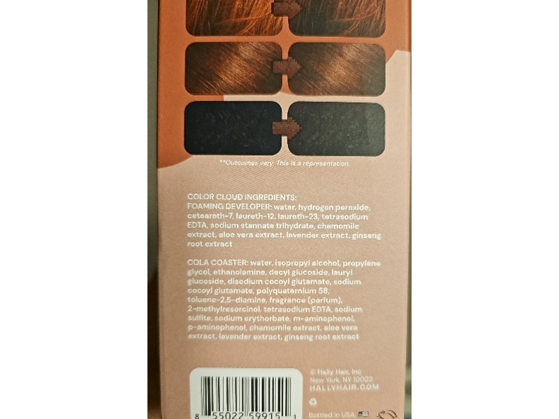 Hally Color Cloud Semi-Permanent Hair Dye Kit, Cola Coaster