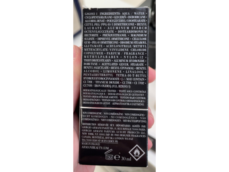 Giorgio Armani Luminous Silk Perfect Glow Flawless Foundation, 3.8, 1 fl oz/30 mL