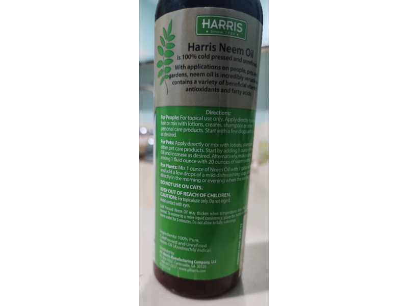 Harris Neem Oil, 12 fl oz/355 mL