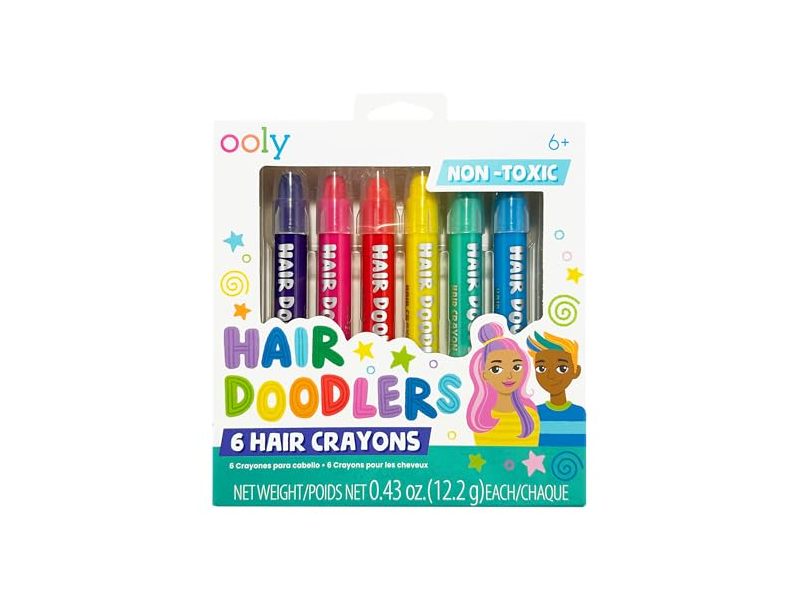 Ooly Hair Doodlers Hair Crayons, 0.43 oz/12.2 g, 6 Count