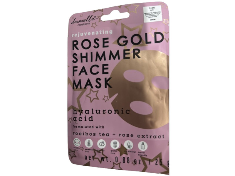 Danielle Creations Shimmer Face Mask, Rose Gold, 0.88 oz/25 g
