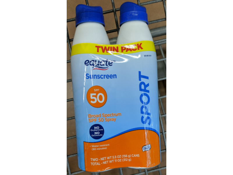 Equate Sunscreen Spray, Sport, SPF 50, 5.5 oz/156 g Pack Of 2