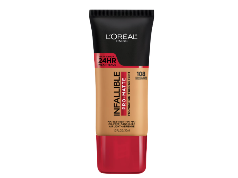 L'Oreal Paris Infallible Pro-Matte Foundation Makeup, Caramel Beige, 1 fl oz/30 mL