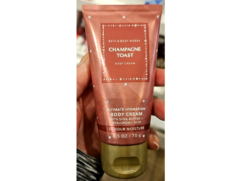 Bath & Body Works Champagne Toast Body Cream, Shea Butter + Hyaluronic Acid, 2.5 oz/70 g