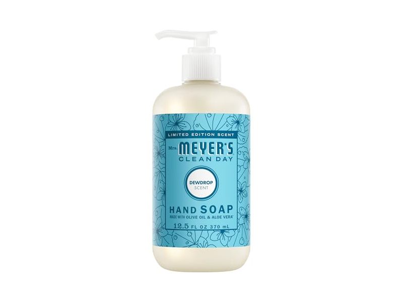 Mrs. Meyer's Clean Day Liquid Hand Soap, Dewdrop Scent, 12.5 fl oz/370 mL