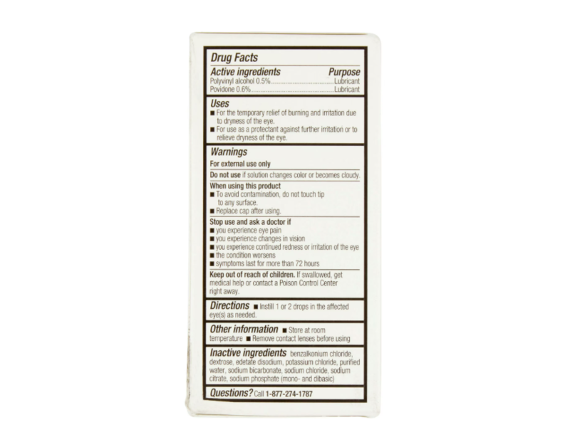 Sterile Artificial Tears Lubricant Eye Drops, 1 fl oz/30 mL