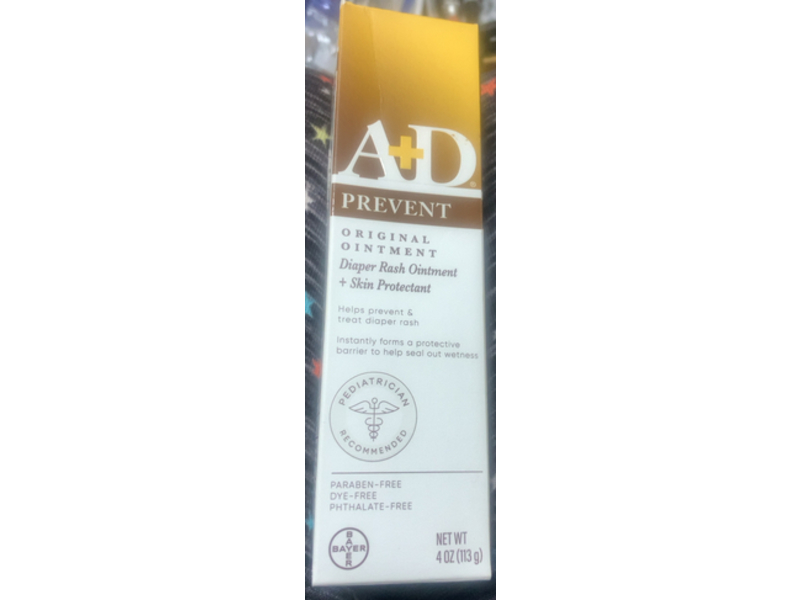 A+D Prevent Original Diaper Rash Ointment + Skin Protectant, 4 oz/113 g