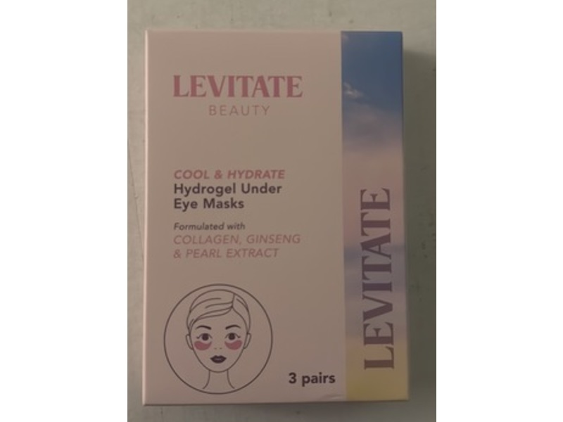 Levitate Beauty Hydrogel Under Eye Mask, Cool & Hydrate, 3 Pairs
