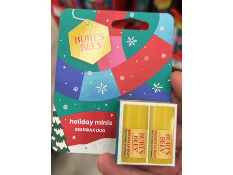 Burt's Bees Beeswax Lip Balm Duo, Holiday Minis, 0.049 oz/1.38 g