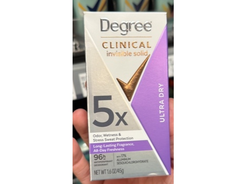 Degree Clinical Invisible Solid Ultra Dry Antiperspirant Deodorant, 1.6 oz/45 g