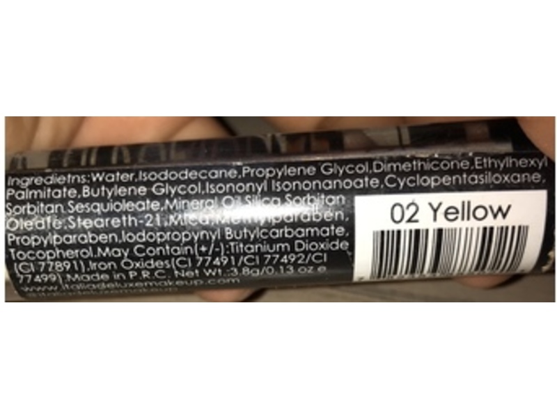 Italia Deluxe HD Pro Hi Radiance Correct & Conceal, 02 Yellow, 0.13 oz/3.8 g