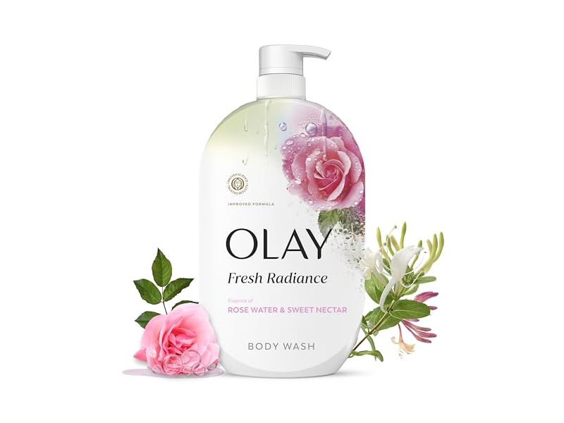 Olay Fresh Radiance Body Wash, Rose Water & Sweet Nectar, 35 fl oz/1.03 L.