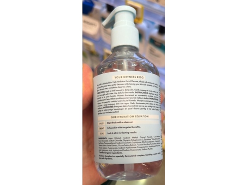 Petal Fresh Pure Skin ResQ Hello Hydration Facial Cleanser, Squalane Complex + Aloe Vera, 10 fl oz/296 mL
