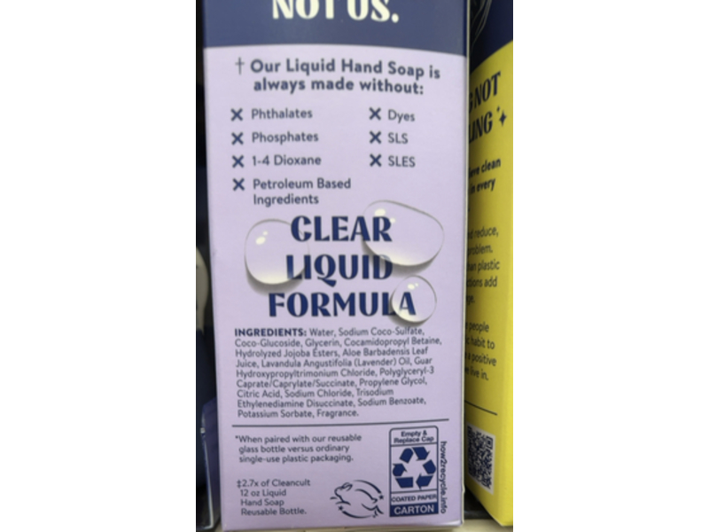 Cleancult Liquid Hand Soap Refills, Wild Lavender, 32 oz