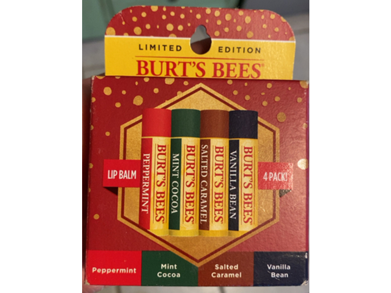 Burt's Bees Lip Balm, 0.15 oz/4.25 g, Pack Of 4