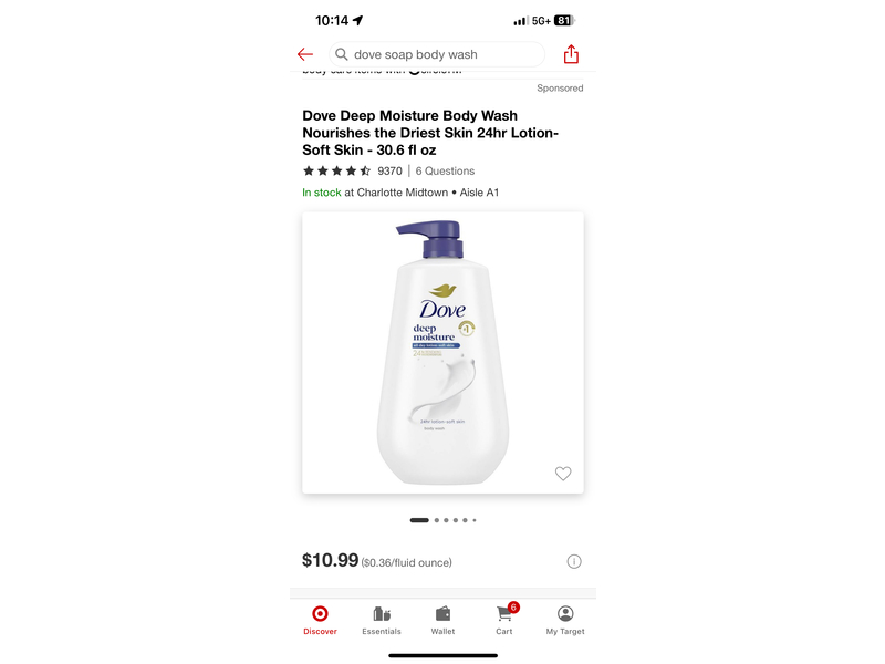 Dove Deep Moisture Body Wash, 30.6 fl oz