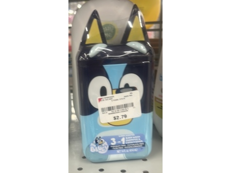 Blucy 3 In 1 Bodywash + Shampoo & Conditioner, 14.1 oz, 441 mL