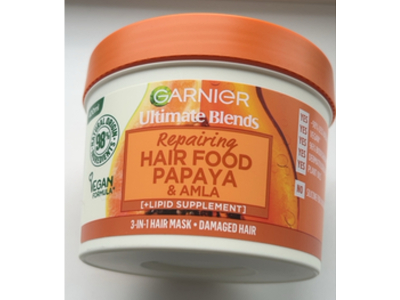 Garnier Ultimate Blends Repairing Food 3 In 1 Hair Mask, Papaya & Amla, 390 mL