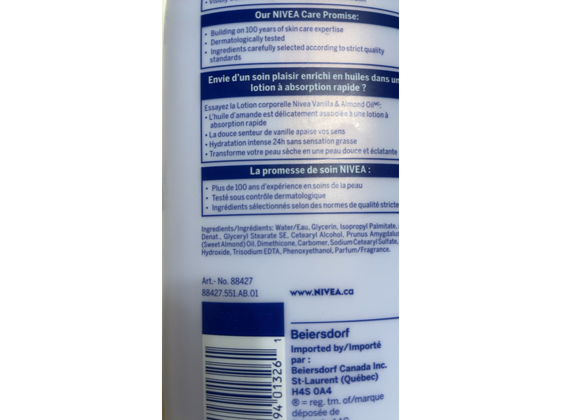 Nivea Oil Infused Lotion, Vanilla & Almond Oil, 500 mL, Pack Of 3