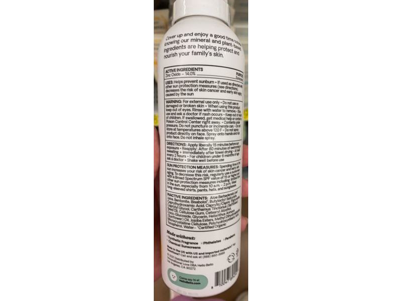 Hello Bello Kid's Mineral Sunscreen Spray, SPF 30, 6 fl oz (177.4 mL)