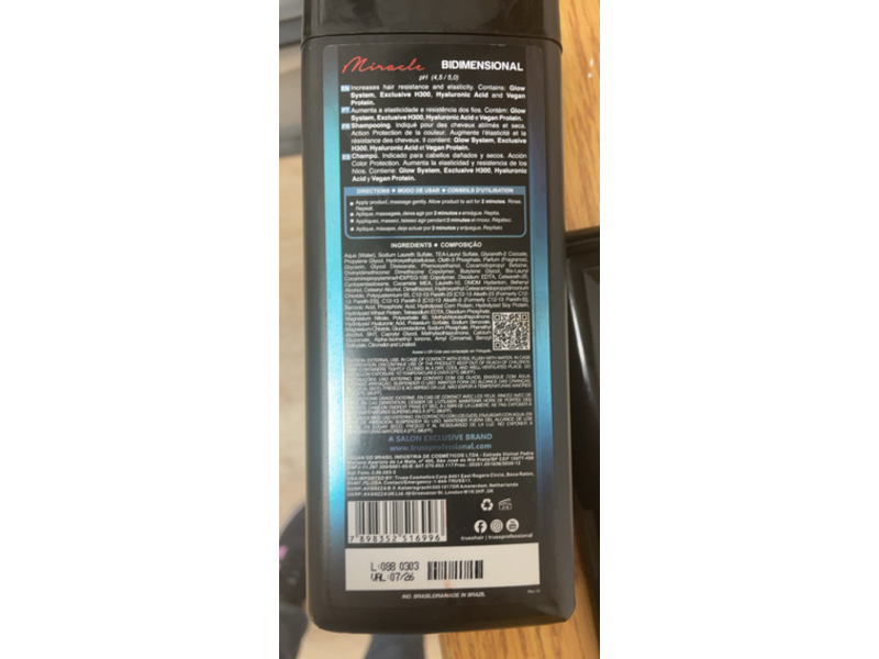 Truss Professional Miracle Bidimensional Shampoo, 33.81 fl oz/1 L