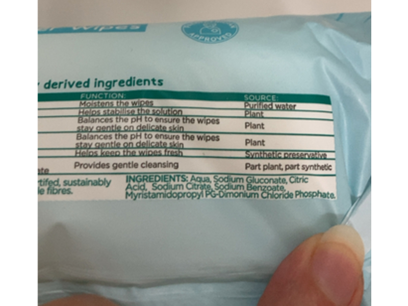 Gaia Natural Baby Plant-Based Water Wipes, 80 Wipes, Pack Of 12