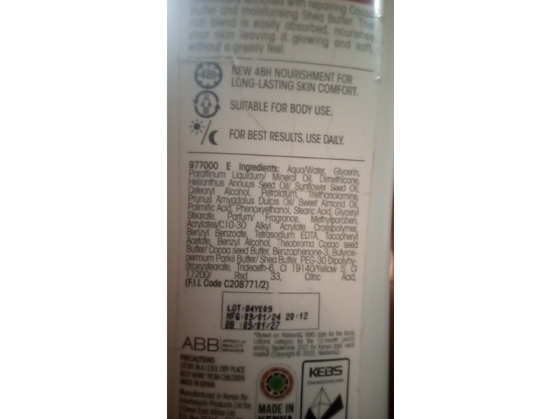 Nice & Lovely 48H Nourishing Body Lotion, Coca Butter, 600 mL