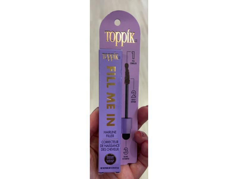 Toppik Fill Me In Hairline Filler Color Touch - Up System, 0.176 oz/5 g, Medium Brown, 0.176 oz/5 g