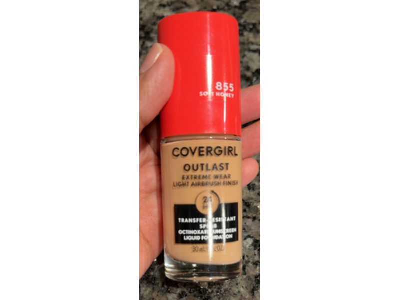 Covergirl Outlast Extreme Wear Sunscreen Liquid Foundation, 855 Soft Honey, 1 fl oz/30 mL