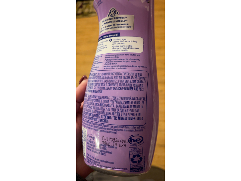 Snuggle Soothing Comfort In-Wash Scent Booster, Lavender Breeze, 21 oz/595 g