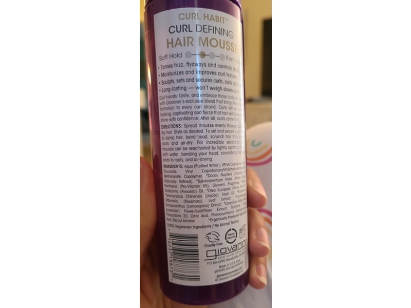 Giovanni Curl Habit Curl Defining Hair Mousse, 7 fl oz/207 mL