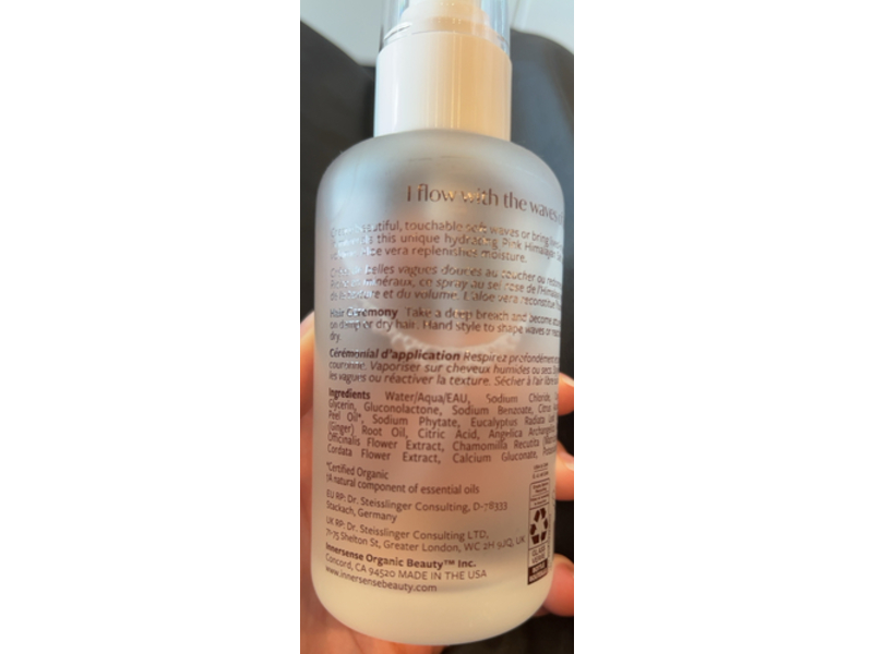 Innersense A Pink Himalayan Salt Spray, I Create Waves, 4 fl oz/118 mL