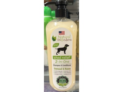 Natural Wunderz Shed Relief 2-in-One Shampoo & Conditioner, Oatmeal and Honey, 32 fl oz/946 mL