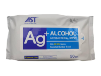 AST Ag+ Alcohol Antibacterial Wipes, 50 Count - Image 2