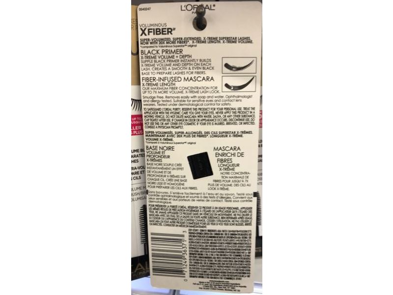 L'Oreal Paris Voluminous X Fiber Mascara, 213 Blackest Black, 0.43 fl oz/13.0 mL