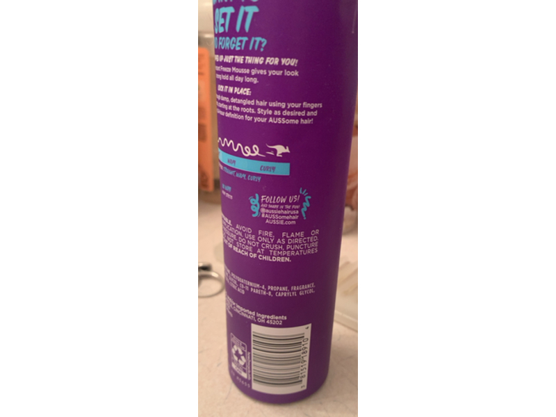 Aussie Sculpting Mousse, Instant Freeze, 6 oz/170 g