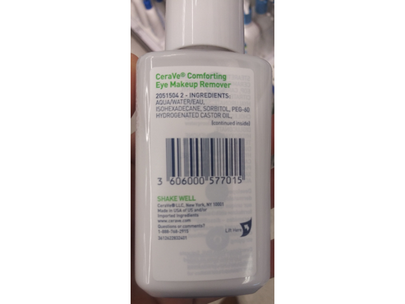 CeraVe Comforting Eye Makeup Remover, 4 fl oz/118 mL