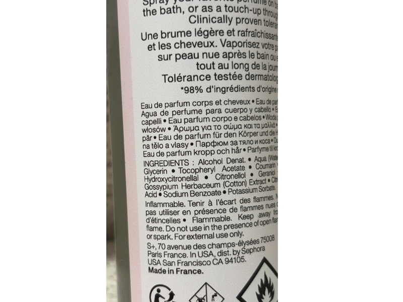 Sephora Scented Body Mist, Cotton Flower, 3.38 fl oz/100 mL