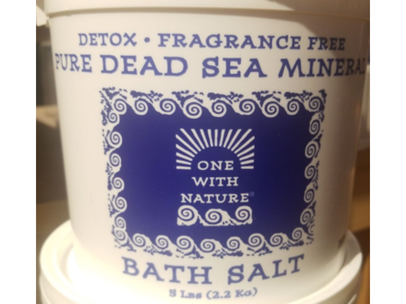 One With Nature 100% Pure Dead Sea Mineral Bath Salt, Fragrance Free, 2.2 kg, 5 lbs