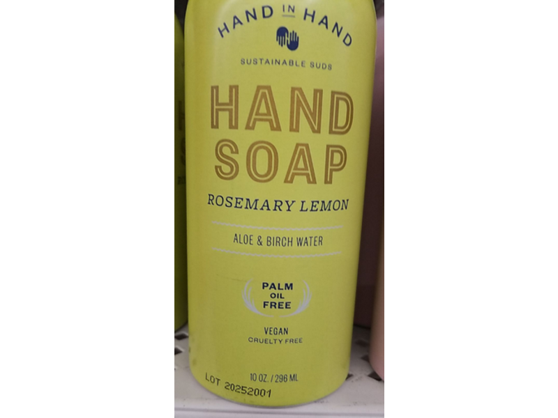 Hand In Hand Hand Soap, Rosemary Lemon, 10 oz/296 ml