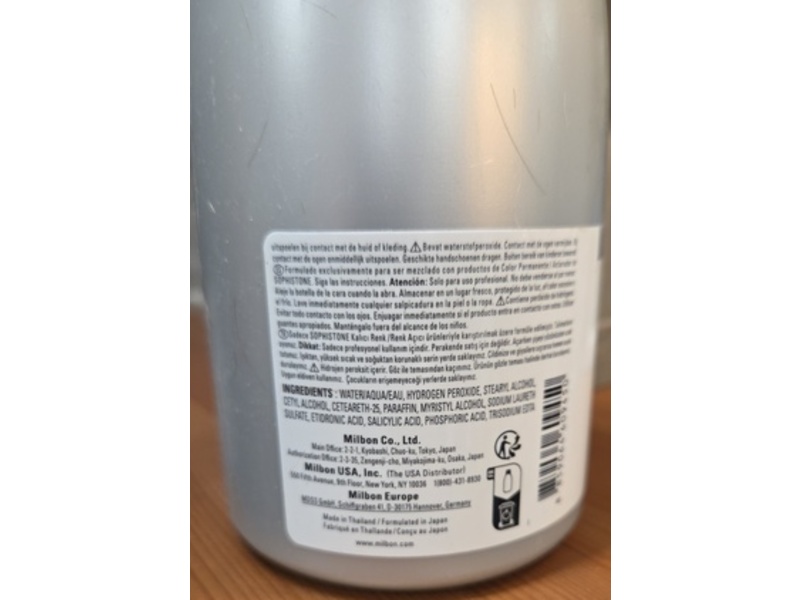 Milbon Sophistone Cream Developer, 20 Volume 6%, 32 fl oz/946 mL