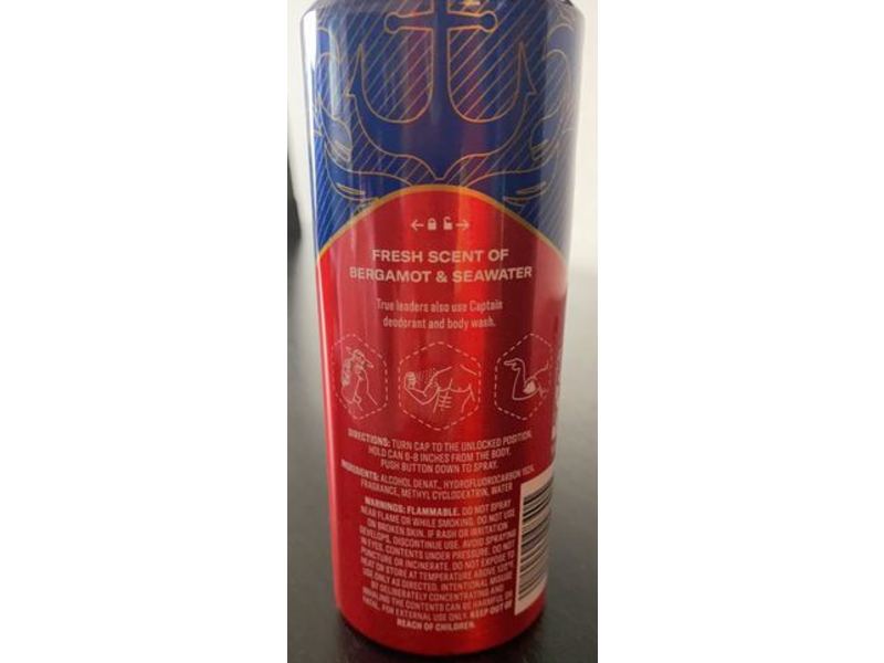 Old Spice Captain Underarm & Body Spray, Aluminum Free, 5.1 oz/144 g