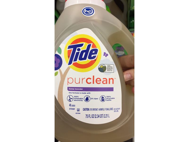 Tide PurClean Liquid Laundry Detergent for Regular and HE Washers, Honey Lavender Scent, 75 Ounce