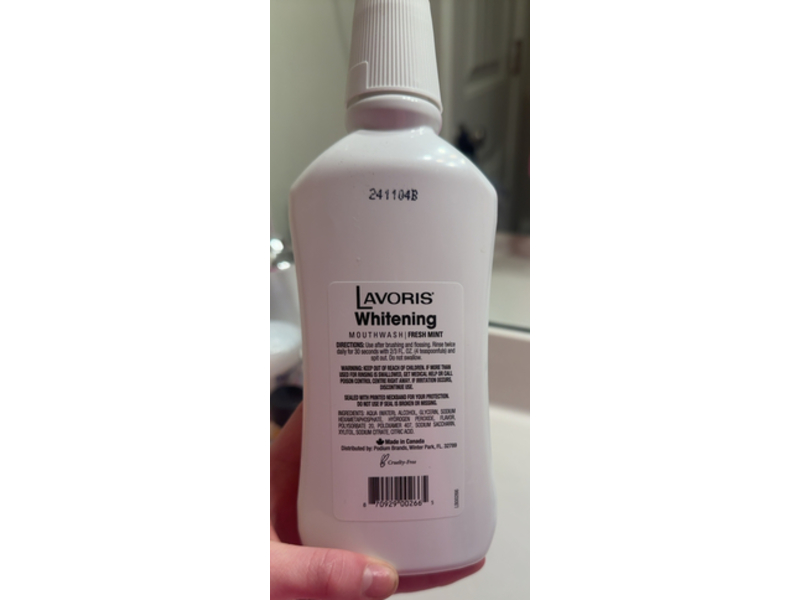 Lavoris Whitening Mouthwash, Fresh Mint, 16.9 fl oz/500 mL