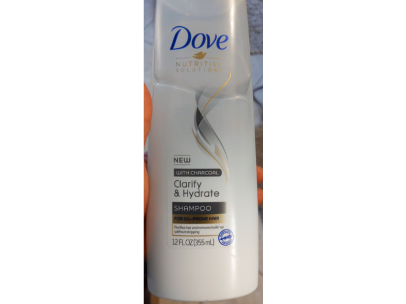 Dove Clarify & Hydrate Shampoo, Charcoal, 12 fl oz/355 mL