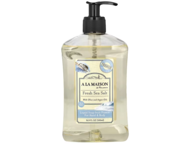 A La Maison De Provence Hand & Body Liquid Soap, Fresh Sea Salt, 16.9 fl oz/500 mL, Pack Of 2